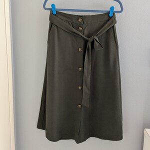 LOFT button front midi skirt